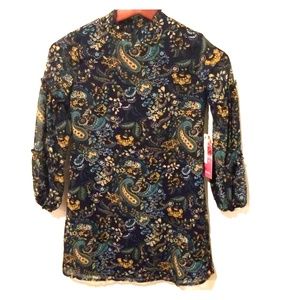 Navy Blue Paisley Dress